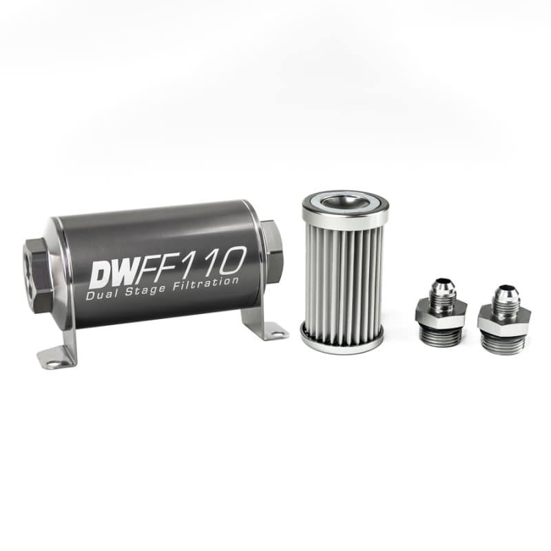 DeatschWerks Fuel Filter Kit 110mm Stainless Steel 5 Micron -6AN Universal
