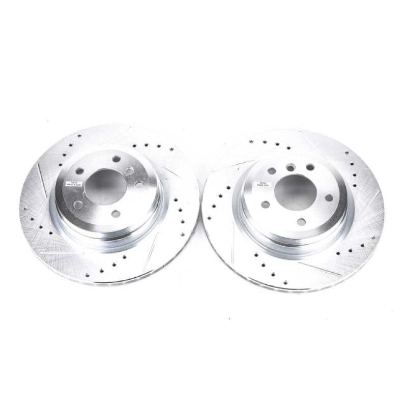 PowerStop Evolution Drilled/Slotted Rotor for OE Fitment Silver Zinc Plated