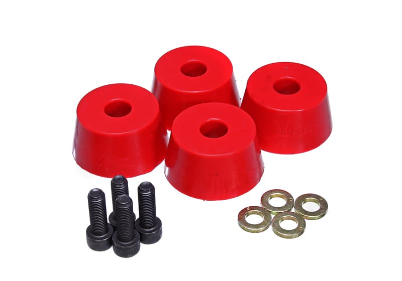 Energy Suspension Bump Stops for Control Arms Red Hyper-Flex Polyurethane - Image 4