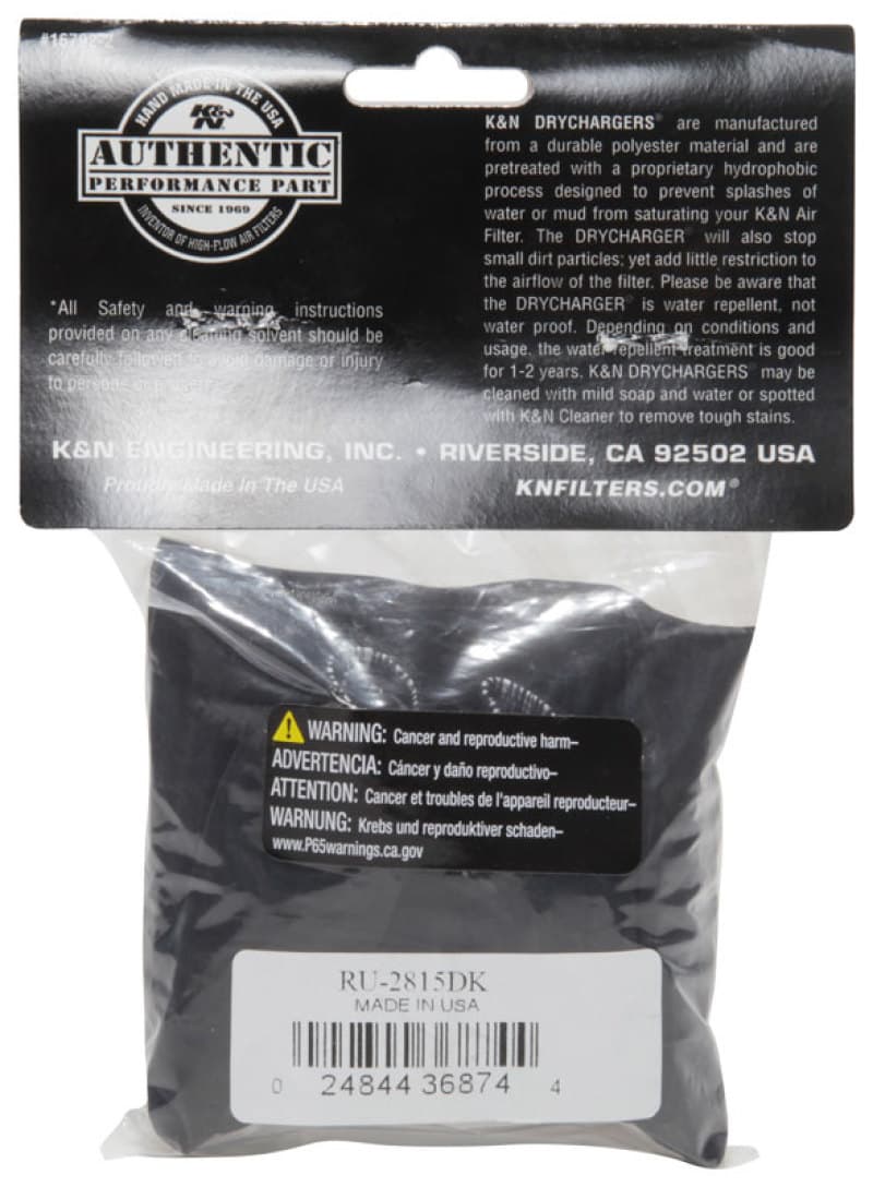 K&N Engineering DryCharger Air Filter Wrap Silicone Treated Polyester Cover - Image 5