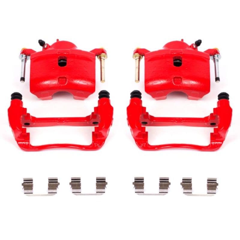 PowerStop Brake Calipers Pair Powder Coated Red High-Temp Durable Finish