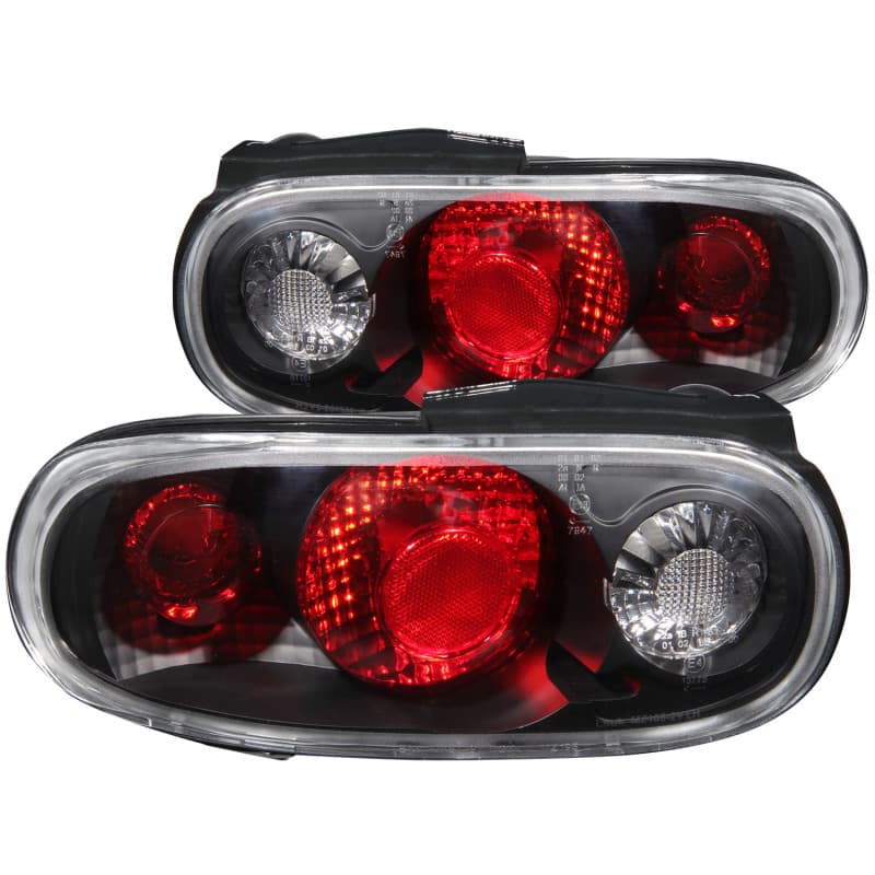 ANZO Tail Light Assembly Pair Clear Lens Black Housing