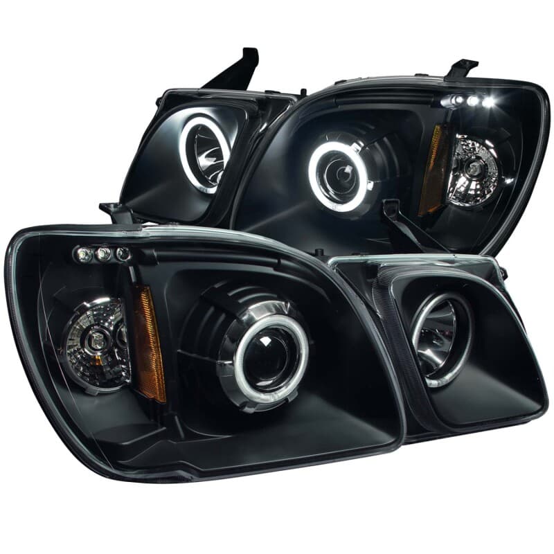 ANZO Projector Headlight Set for Non HID Models with Halo Clear Lens Black Ho... - Image 2