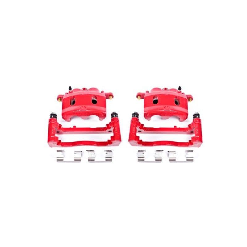 PowerStop Brake Calipers Powder Coated Red Pair High-Temp Resistant