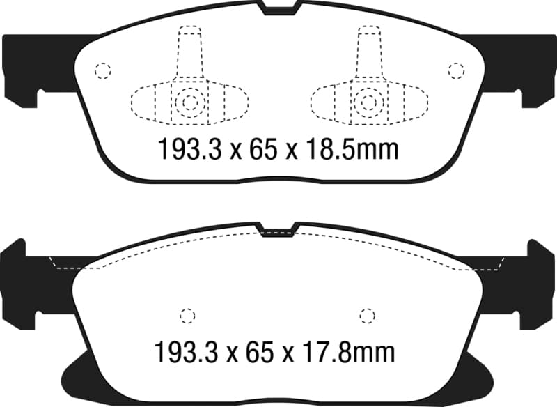 EBC Greenstuff Brake Pad Set for Street Driving High Initial Effect Up to 600°C
