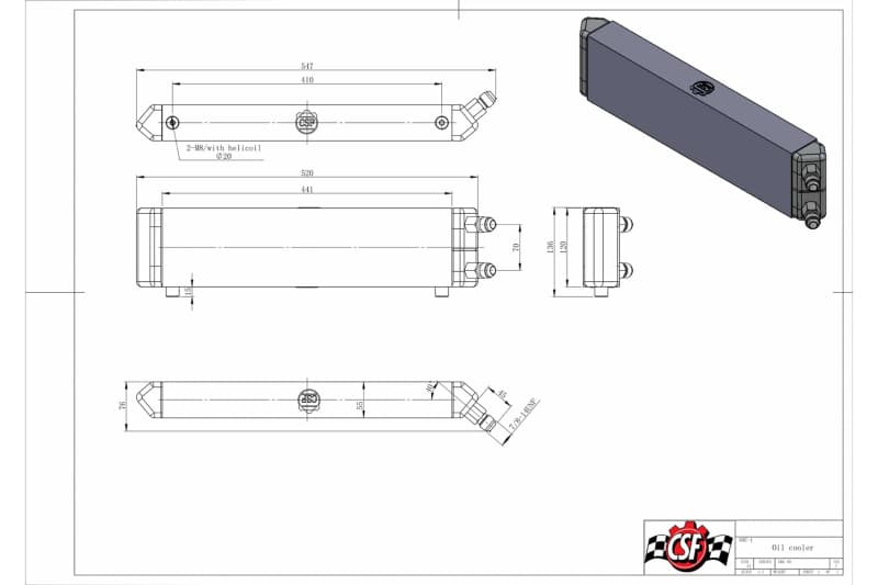 CSF Oil Cooler for Tight Spaces Rectangular Design Easy Port Routing - Image 5
