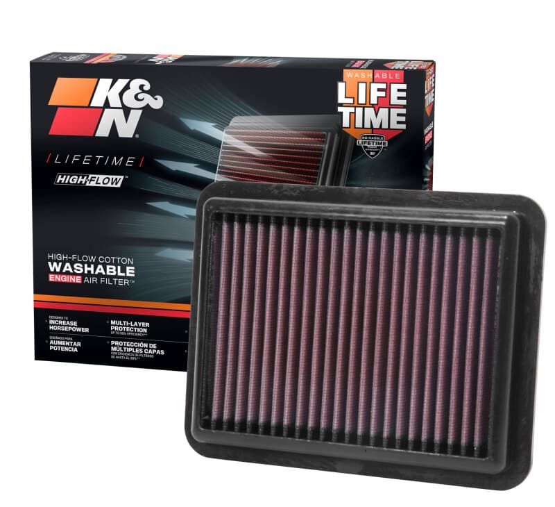 K&N Engineering Drop-In High-Flow Air Filter for Universal Fit Reusable - Image 5