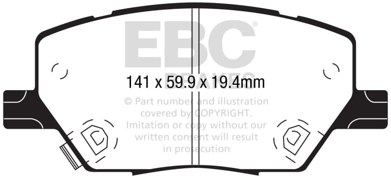 EBC Yellowstuff Brake Pad Set for Street and Track Driving High Performance