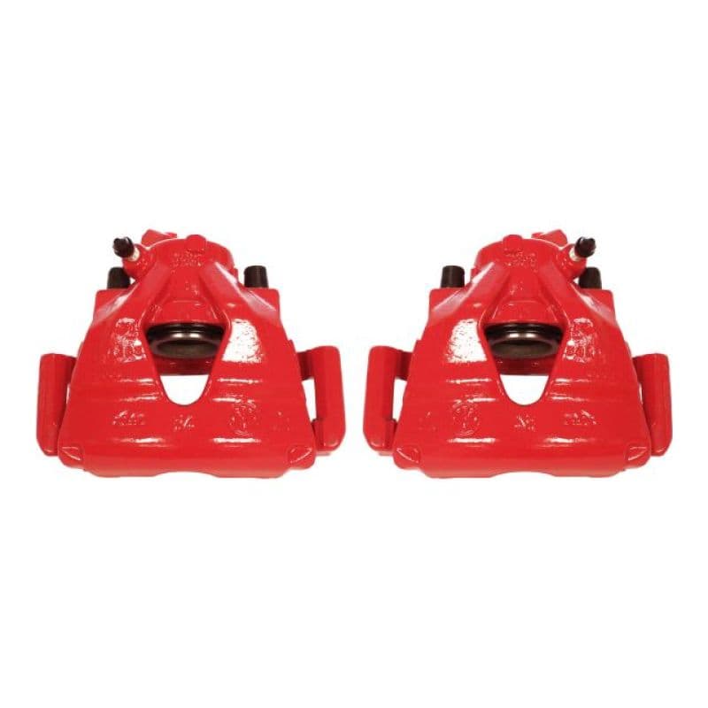 PowerStop Brake Calipers Pair Red Powder Coated Durable High-Temp Finish