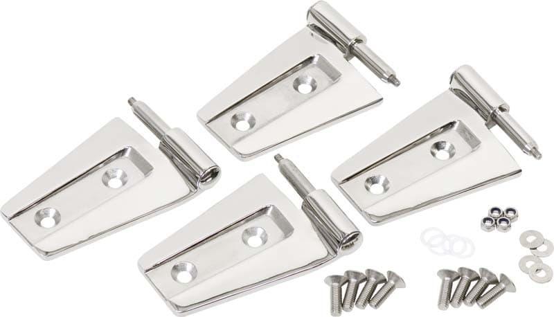 Kentrol Door Hinge Set for 07-18 Jeep Wrangler JK 4-Piece Polished Silver