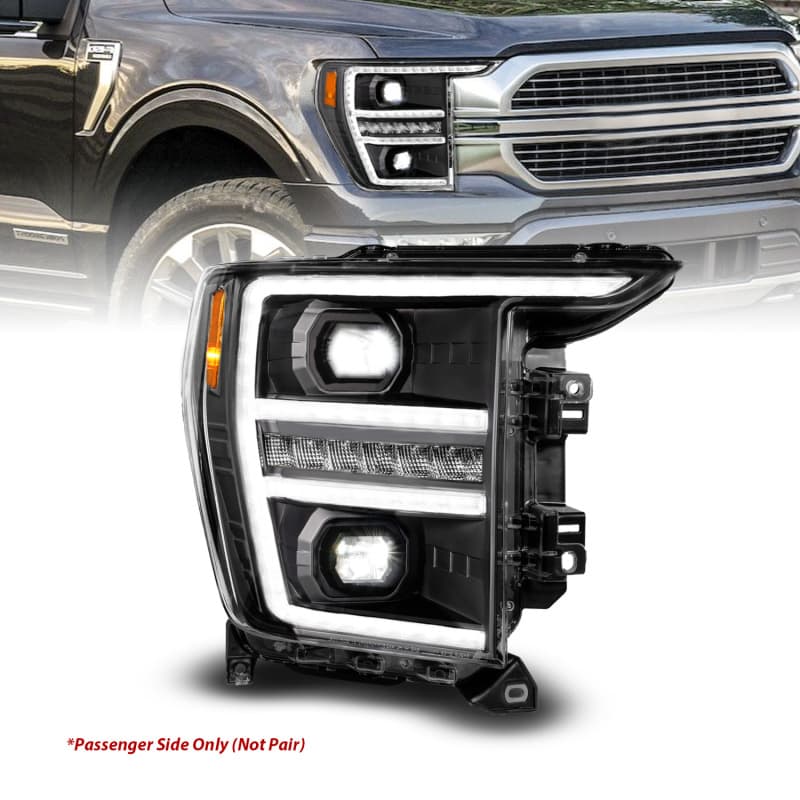 ANZO Projector LED Headlight Set for Chevy C6 Clear Lens Black Housing Pair - Image 2