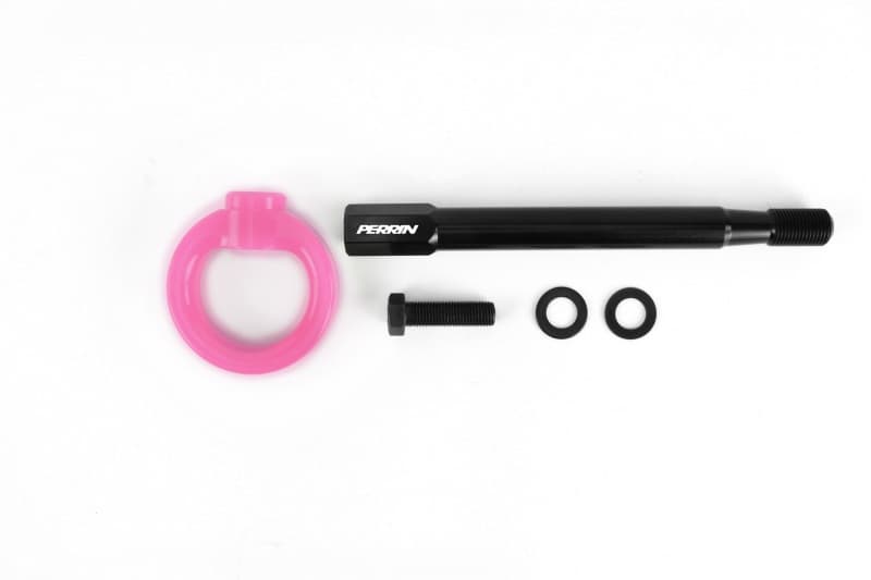 Perrin Performance Tow Hook Kit for 08-14 Subaru WRX STI Front Hyper Pink - Image 4