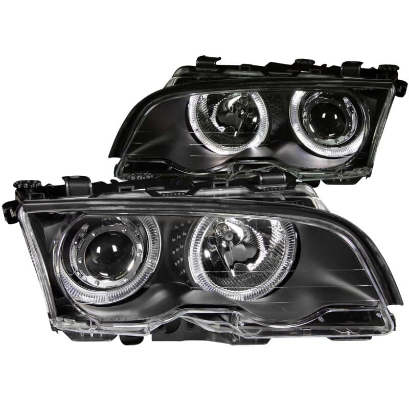 ANZO Projector Headlights with Halo for 4Dr Non-HID Models Clear Lens Black H... - Image 2