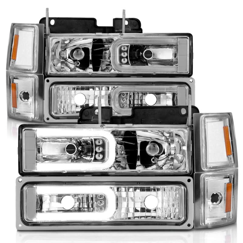 ANZO Crystal Headlights Set for Chevy C6 Clear Lens Black Housing 2 pc - Image 3