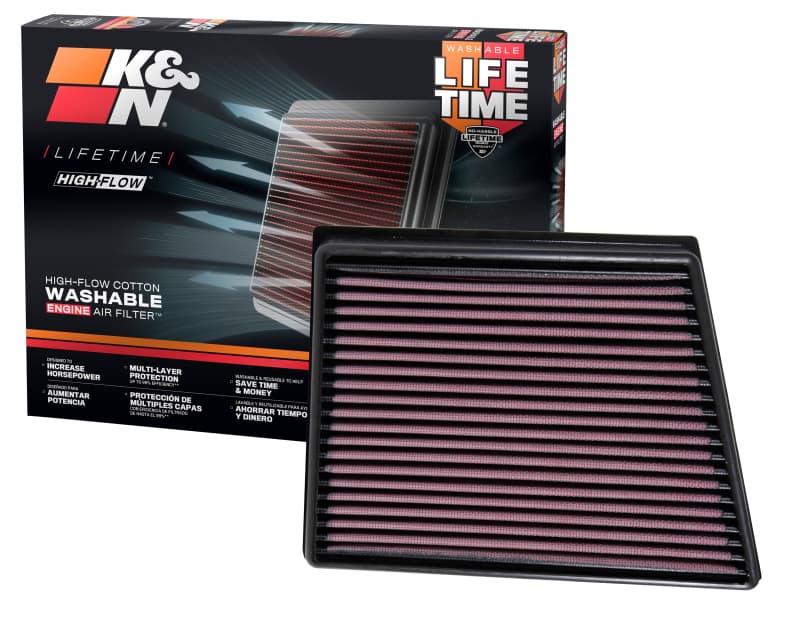K&N Engineering Drop-In High-Flow Washable Air Filter for Universal Fit - Image 5