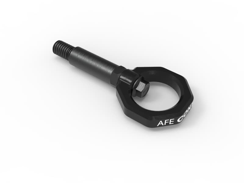 aFe Tow Hook for BMW CNC Machined 4130 Steel Black Zinc Coated
