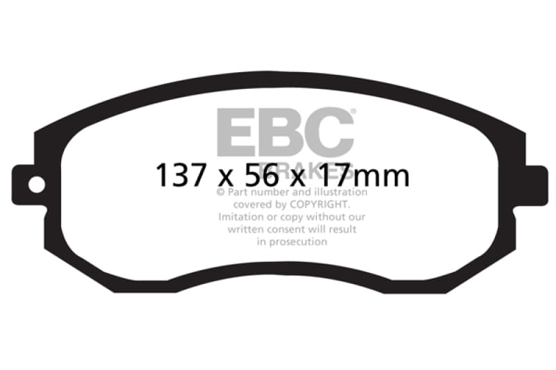 EBC Greenstuff Brake Pad Set for Street Driving High Initial Effect Up to 600°C
