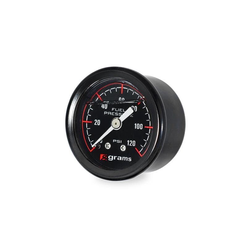 Grams Performance Fuel Pressure Gauge 0-120 PSI Glycerin Filled Stainless Steel - Image 2