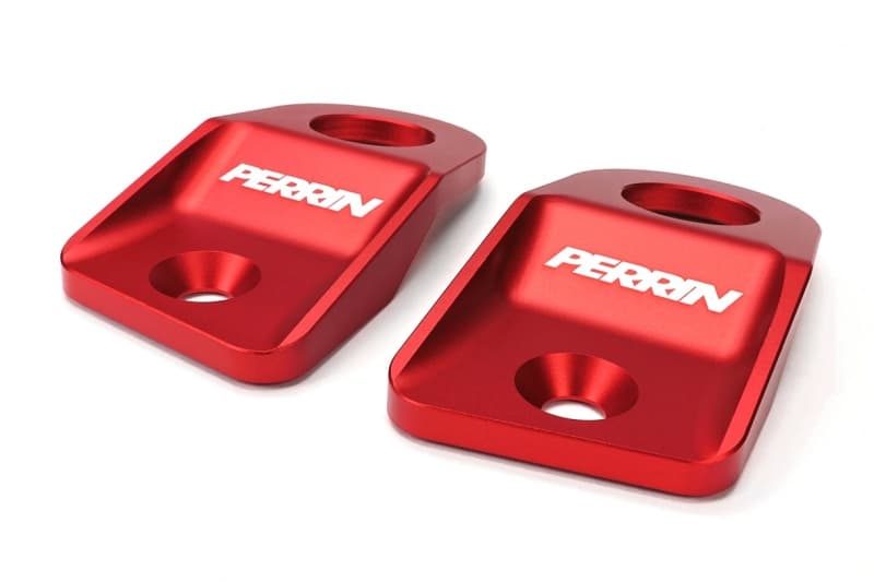 Perrin Performance Radiator Bracket Set for Subaru WRX/STI 15-21 Red