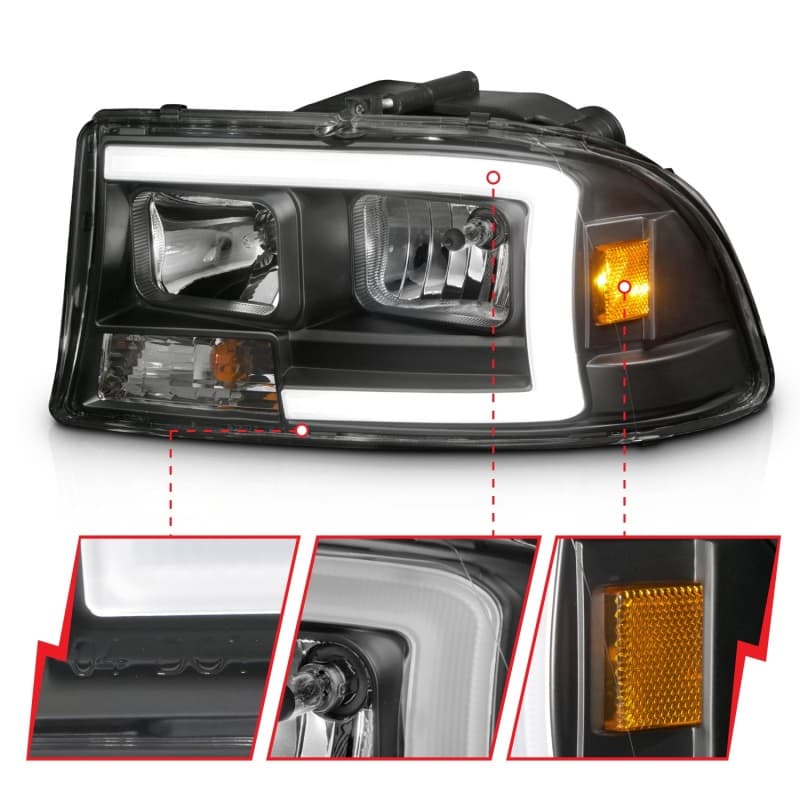 ANZO Crystal Headlights for Chevy C6 Clear Lens LED DRL Replacement - Image 4
