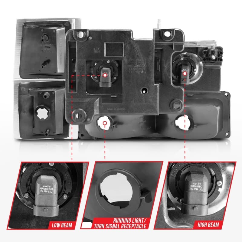 ANZO Crystal Headlights for Chevy C6 Clear Lens Replacement - Image 5