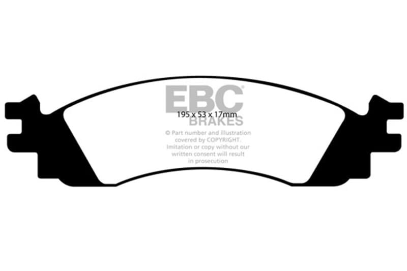 EBC Redstuff Brake Pad Set for Chevy C6 Low Dust Synthetic Fiber Ceramic - Image 2