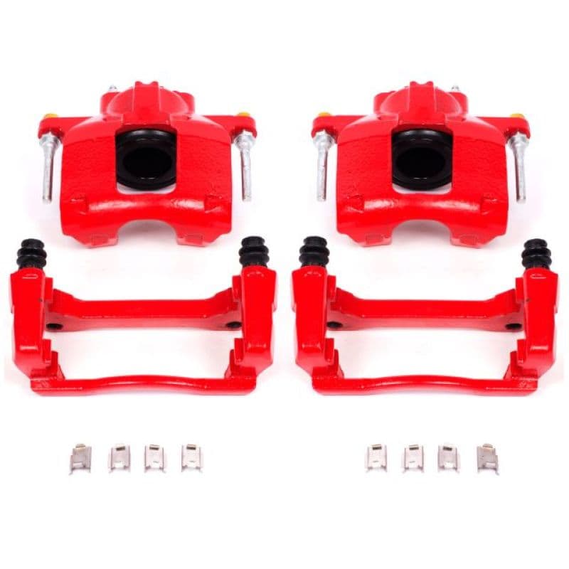 PowerStop Brake Calipers for Chevy C6 Powder Coated Red Pair