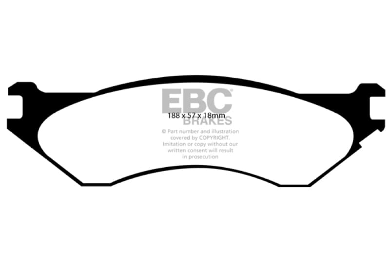 EBC Yellowstuff Brake Pad Set for Street and Track Driving Aramid Fiber Compound
