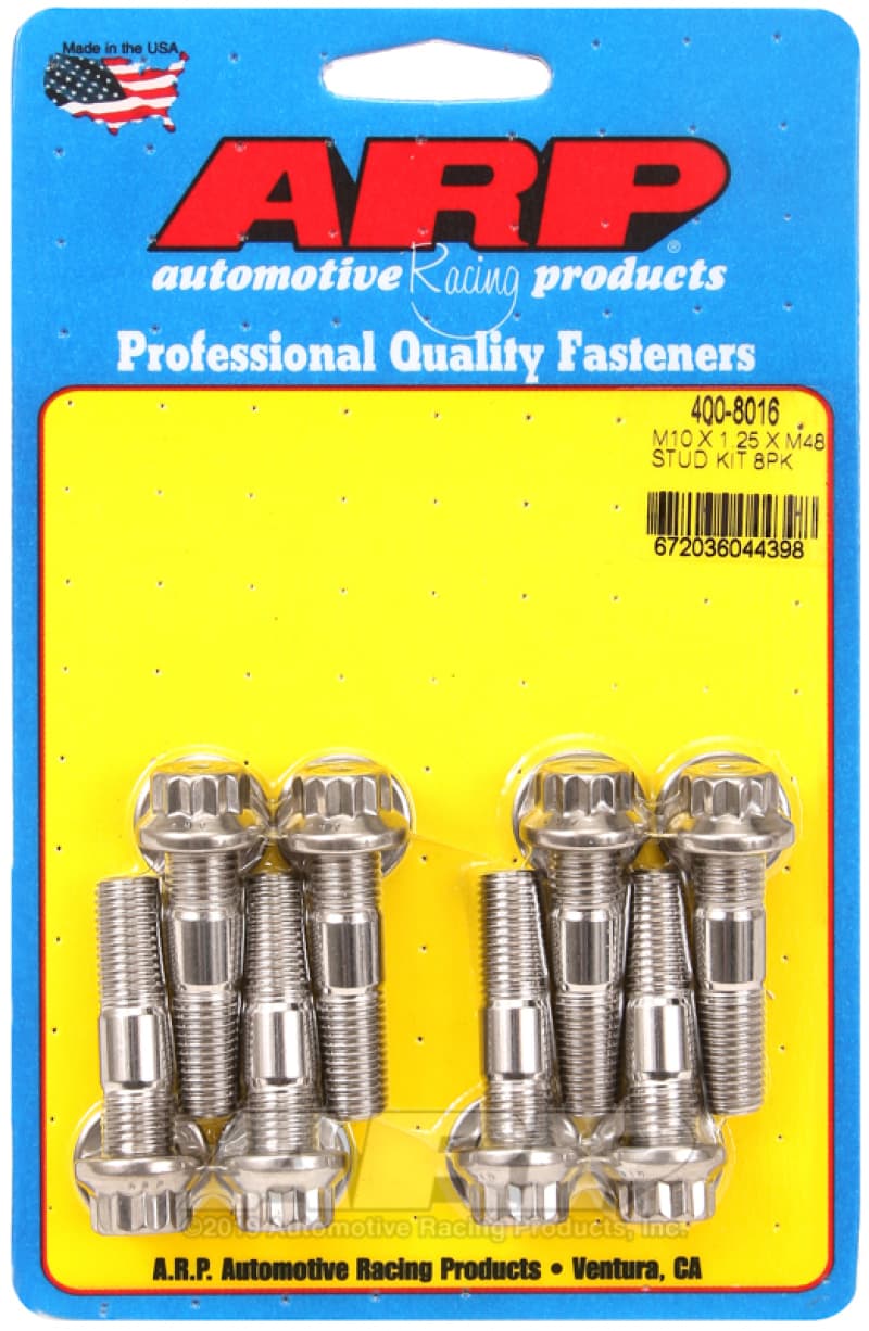 ARP Sport Compact M10 x 1.25 x 48mm Stainless Accessory Studs (8 Pack)