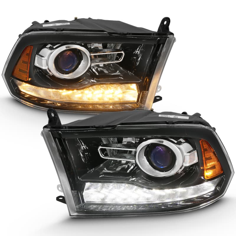 ANZO Projector Headlights for Chevy C6 G2 Halo Clear Lens Black Housing Pair - Image 2