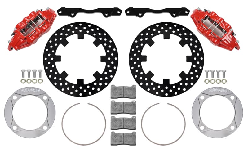 Wilwood Front Big Brake Kit for Polaris RZR XP 1000 2014+ 11.25in Drilled Red