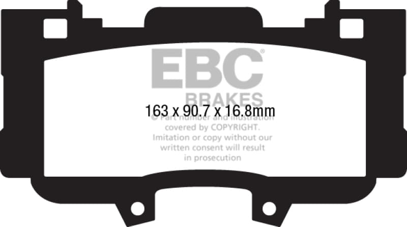 EBC Redstuff Brake Pad Set for Chevy C6 Low Dust Synthetic Fiber Ceramic