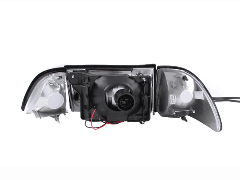 ANZO Crystal Headlight Set for Chevy C6 Clear Lens Black Housing Pair - Image 4