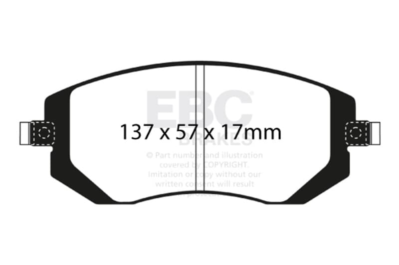 EBC Greenstuff Brake Pad Set for Street Driving High Initial Effect 600°C - Image 2