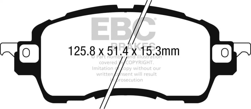 EBC Yellowstuff Brake Pad Set for Street and Track Driving High Performance - Image 2