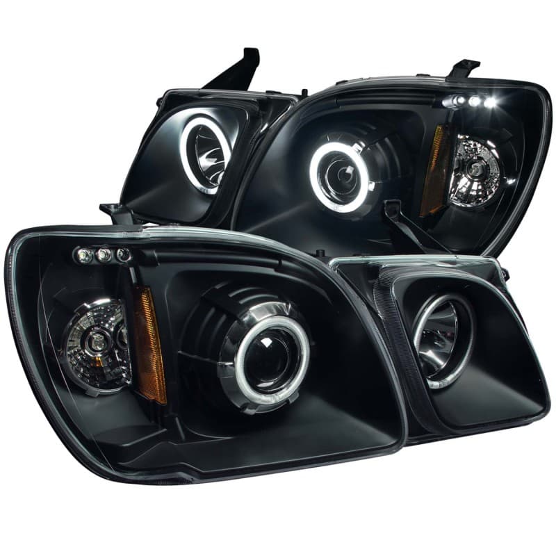 ANZO Projector Headlight Set for Non HID Models with Halo Clear Lens Black Ho...