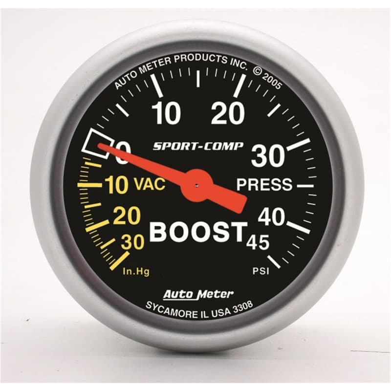 AutoMeter Mechanical Boost/Vac Gauge 1/8" NPT High Precision Bourdon Tube - Image 2
