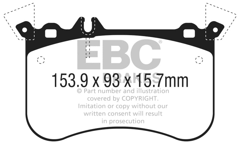 EBC Yellowstuff Brake Pad Set for Street and Track Driving Aramid Fiber Compound
