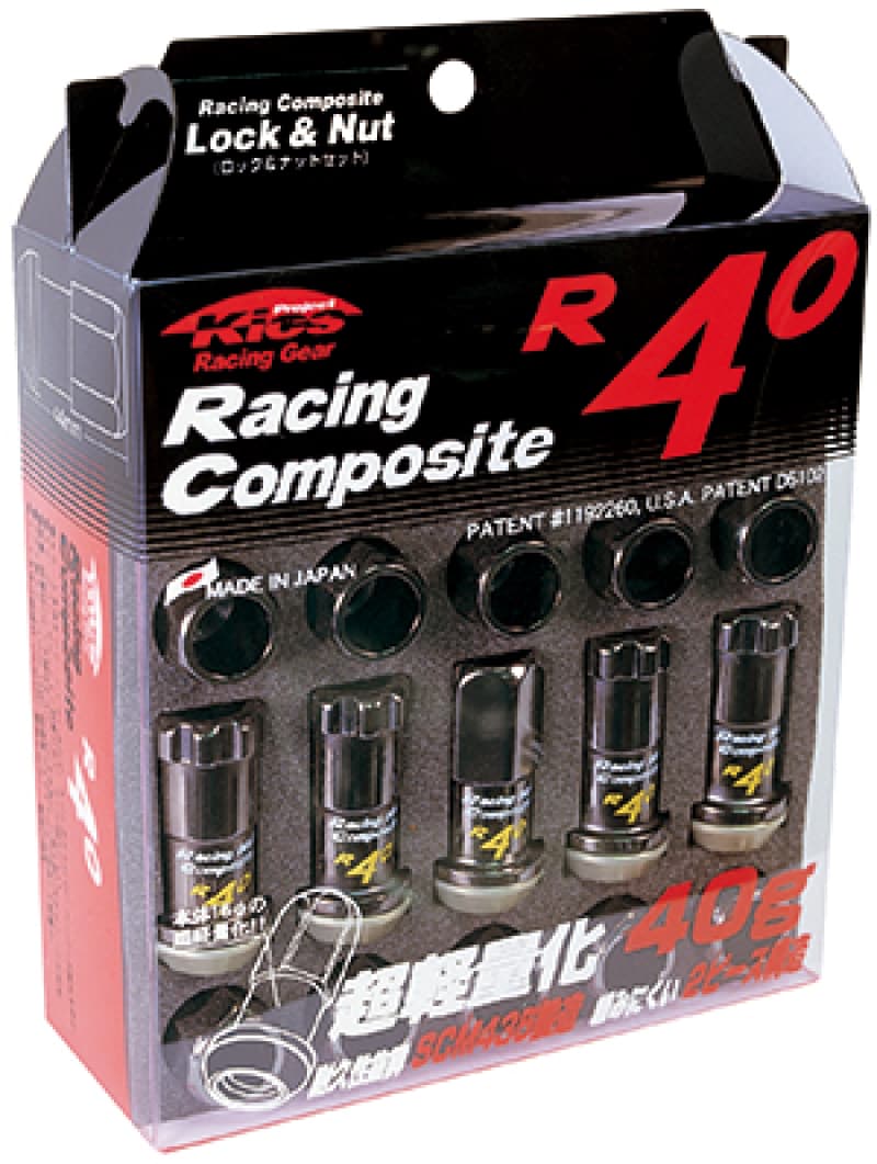 Project Kics R40 12x1.25 Lug Nuts Black (16+4 Locks)