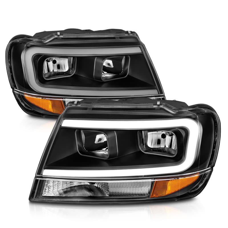 ANZO Crystal Headlights Set for Chevy C6 Clear Lens Black Housing 2pc - Image 3