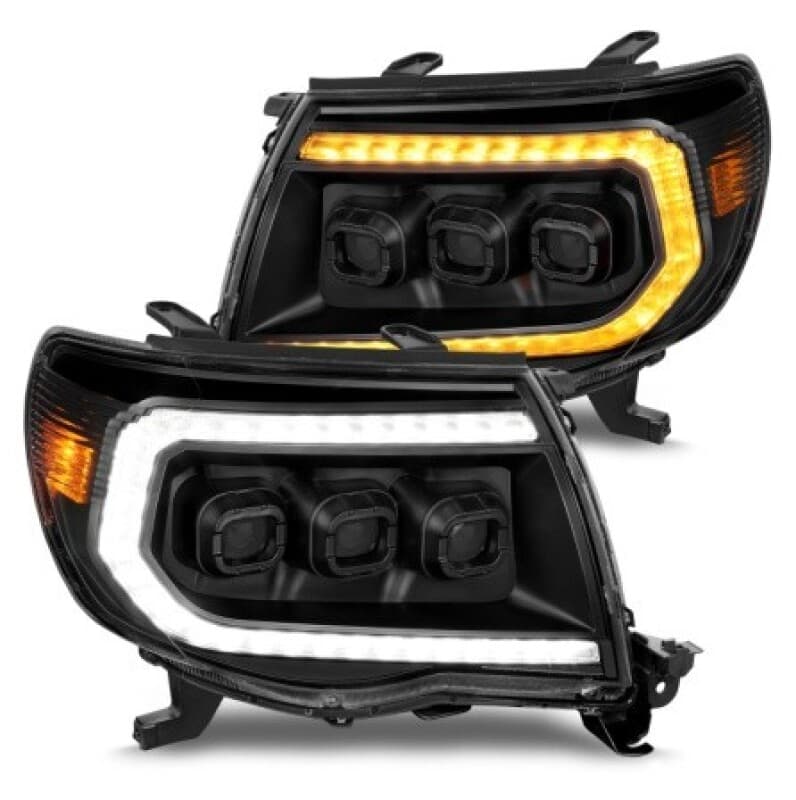 ANZO LED Projector Headlights for 05-11 Toyota Tacoma Full LED White DRL Blac...