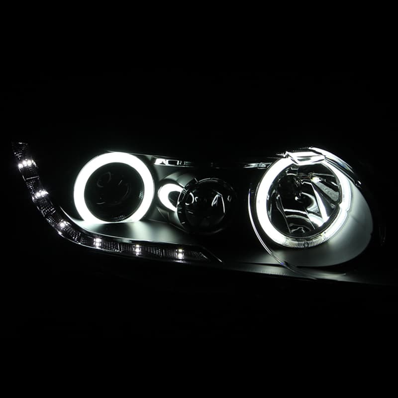 ANZO Projector Headlights for 4Dr Models Halo CCFL Clear Lens Black Housing Pair - Image 3