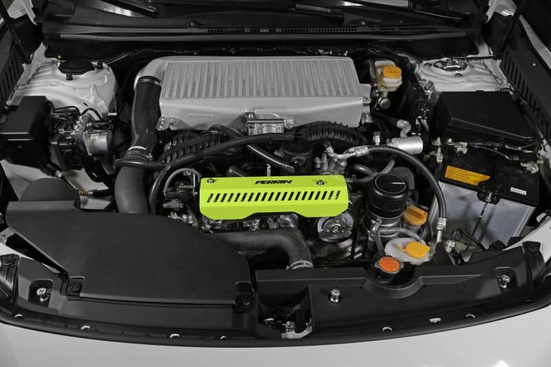 Perrin Performance Pulley Cover for 22-25 Subaru WRX Neon Yellow Short - Image 4