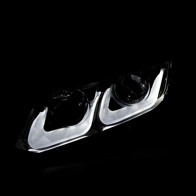 ANZO Projector Headlight Set for Chevy C6 Clear Lens Black Housing Pair - Image 4