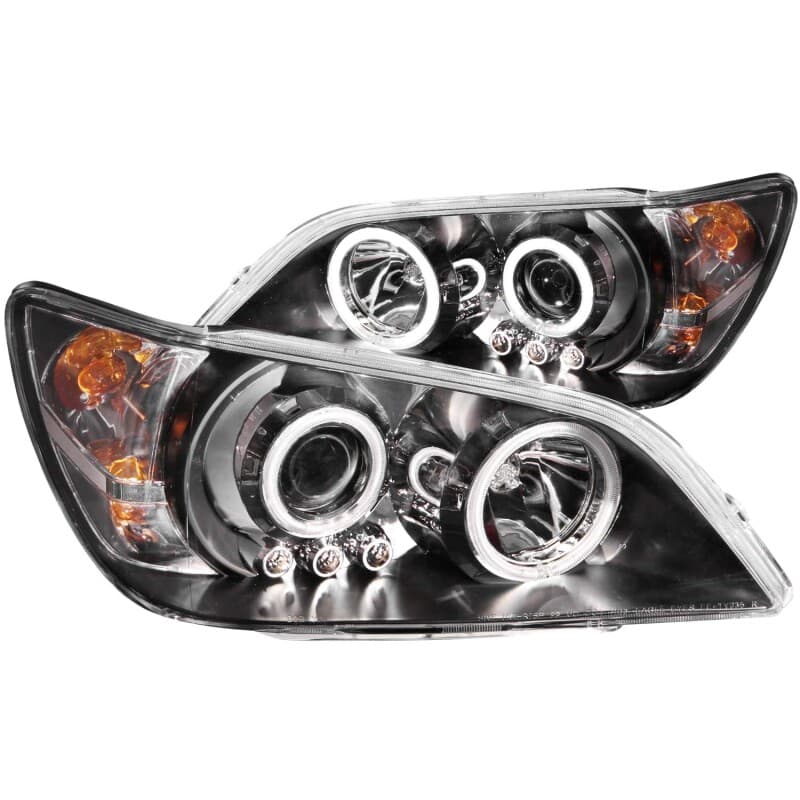 ANZO Projector Headlights for Chevy C6 Pair Halo Clear Lens Black Housing - Image 2