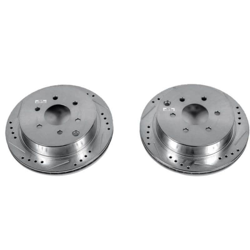 PowerStop Evolution Drilled/Slotted Rotor for OE Fitment Silver Zinc Plated