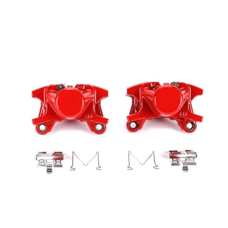 PowerStop Brake Calipers Pair Powder Coated Red High-Temp Durable Finish