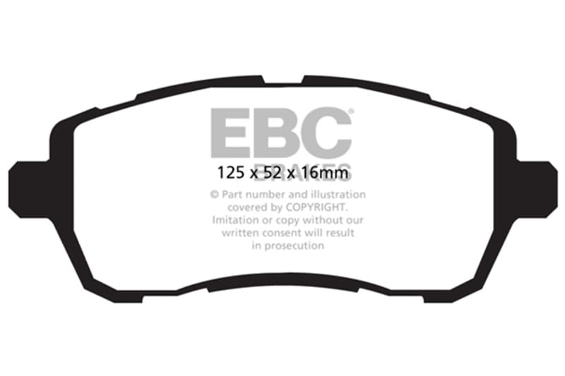EBC Yellowstuff Brake Pad Set for Street and Track Driving Aramid Fiber Compound - Image 2