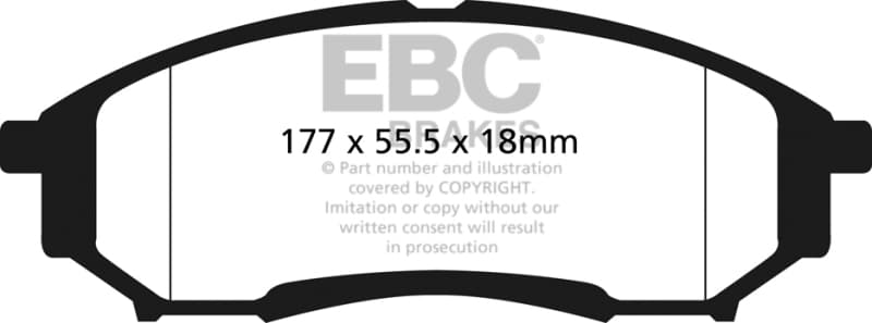 EBC Extra Duty Brake Pad Set for Heavy Duty Use High Friction ECO Technology