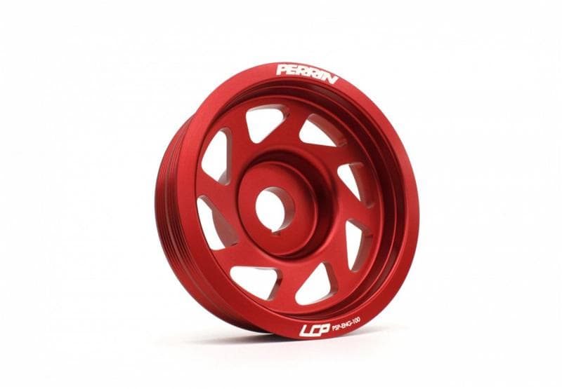 Perrin Performance Lightened Crank Pulley for 93-14 Subaru Impreza WRX STI - Red